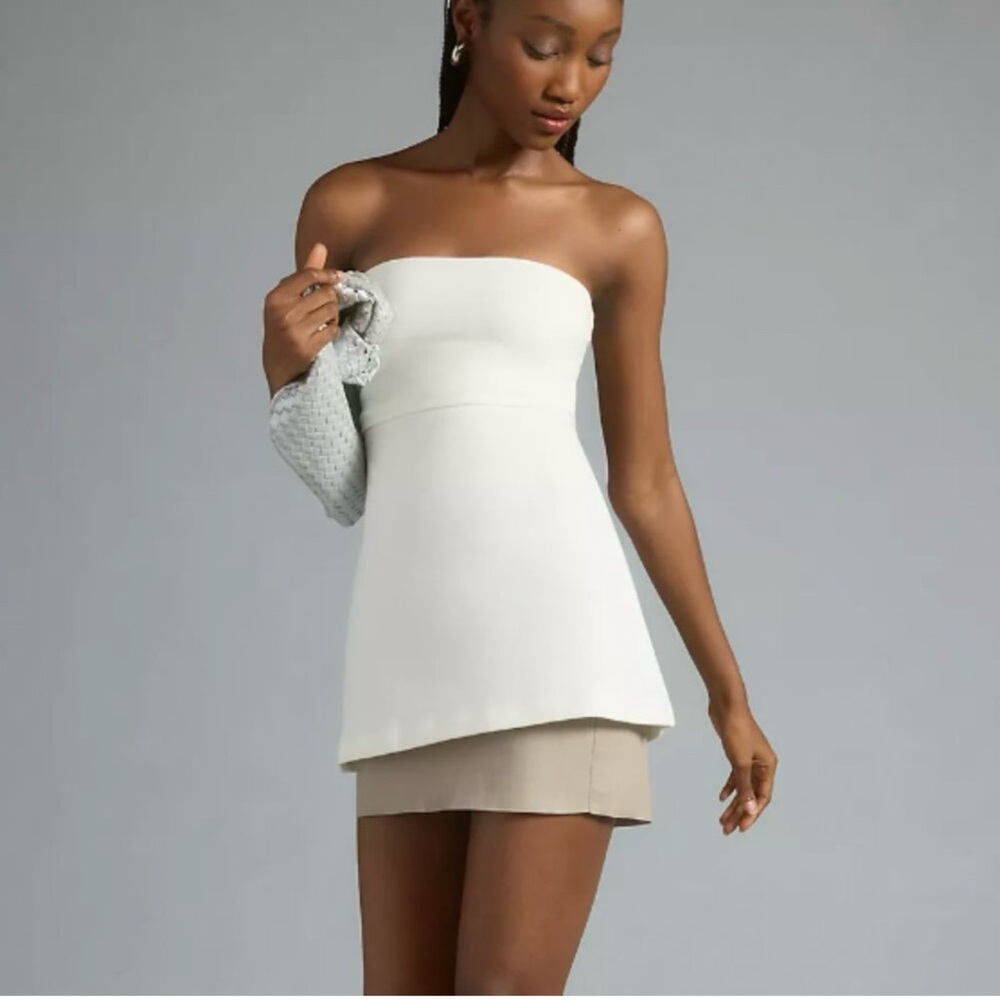 Maeve White Strapless Tunic Tube Top